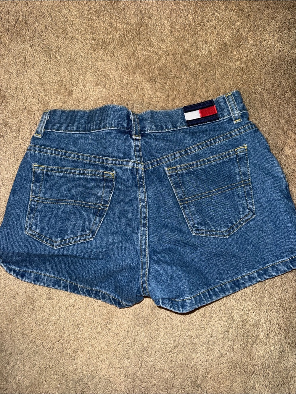 Tommy Hilfiger Denim Shorts with Signature Flag Patch - Medium Blue